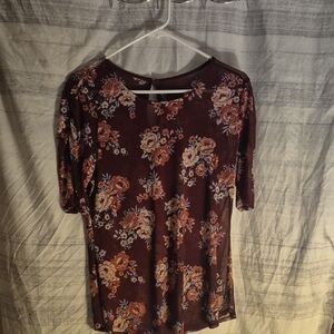Floral Burgundy Women's Top